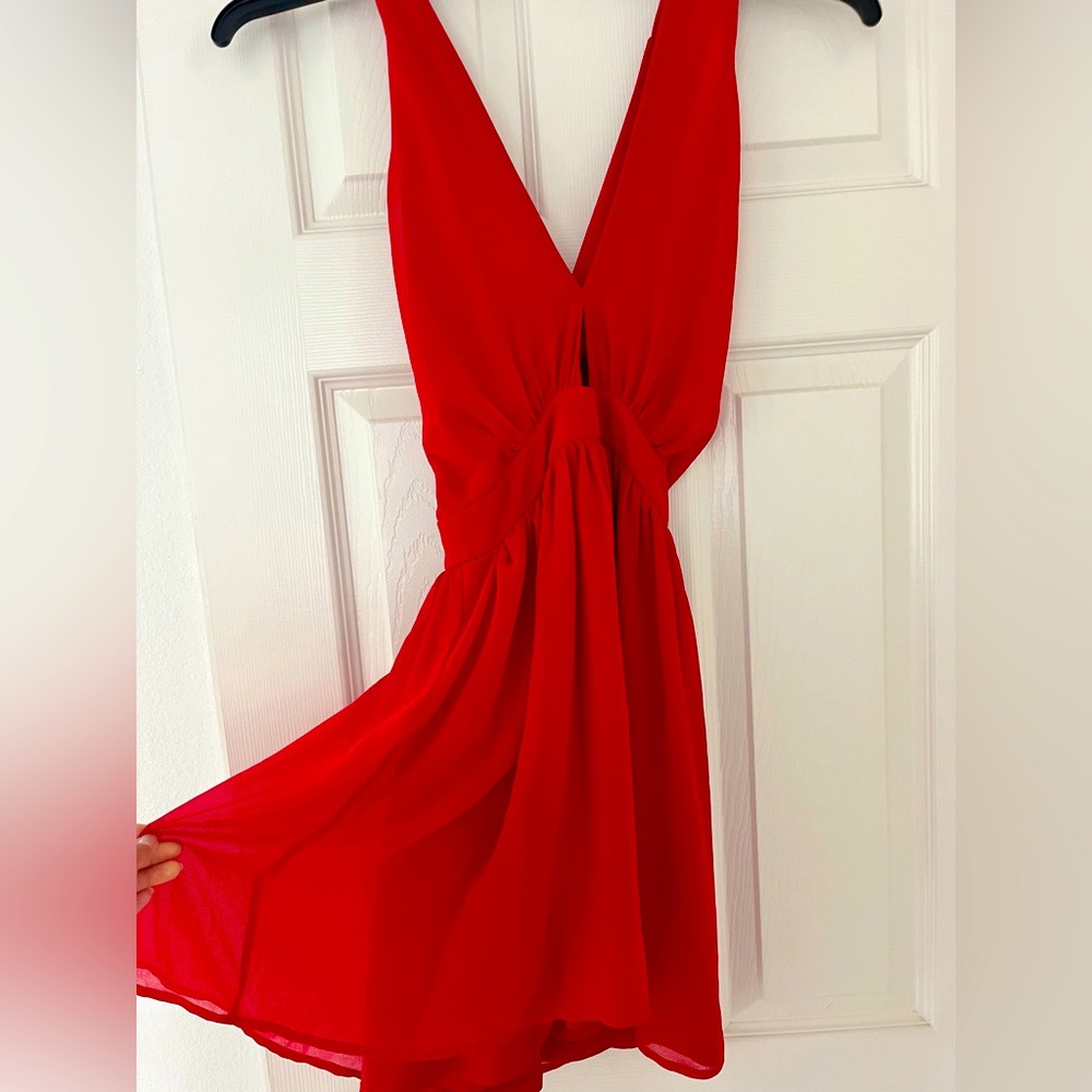 Beautiful red sexy light flow dress perfect for hot and sexy in the summer